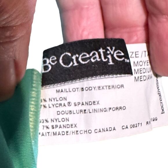 Vintage Be Creative Ruffled Bandeau Bikini Top Size Medium - Picture 5 of 7